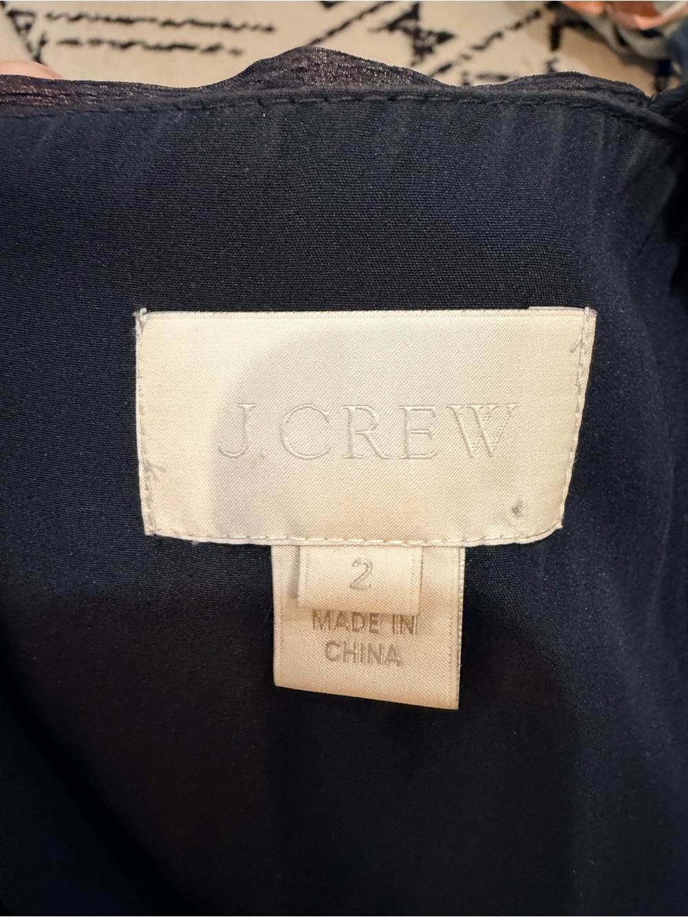 J. Crew One-Shoulder Navy Chiffon Dress - Picture 3 of 3